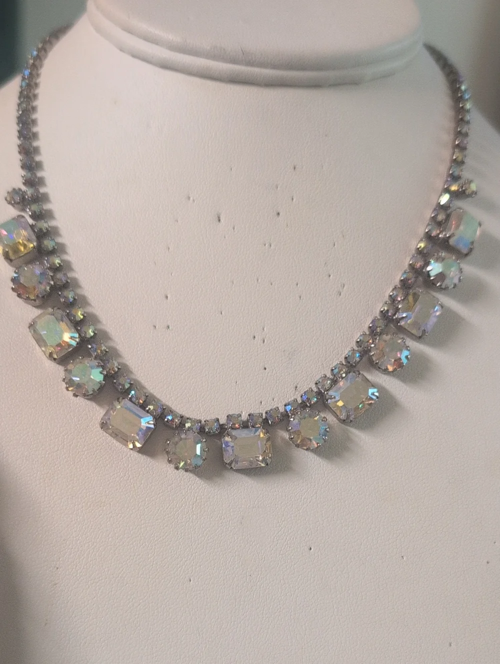 VTG Weiss Crystal Aurora Rhinestone Necklace - Women Jewelry